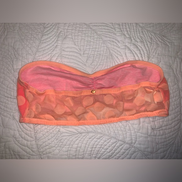 Victoria’s Secret VS PINK Strapless Bandeau Bralette Orange L NWT - Picture 2 of 4